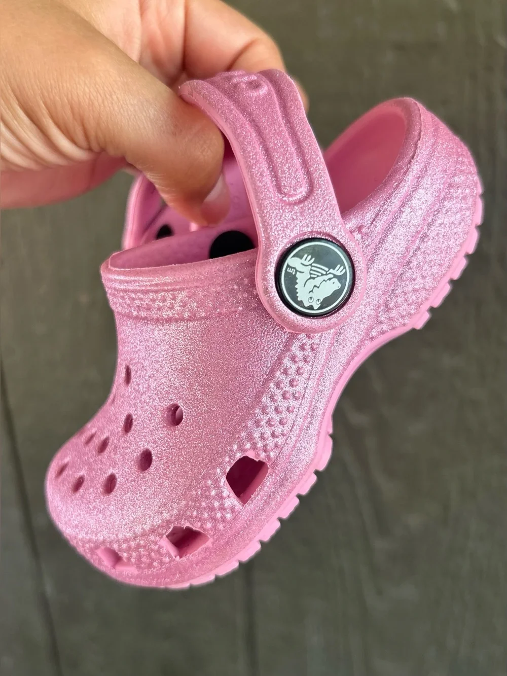 CROCS Kids' Glitter Clog in Pink